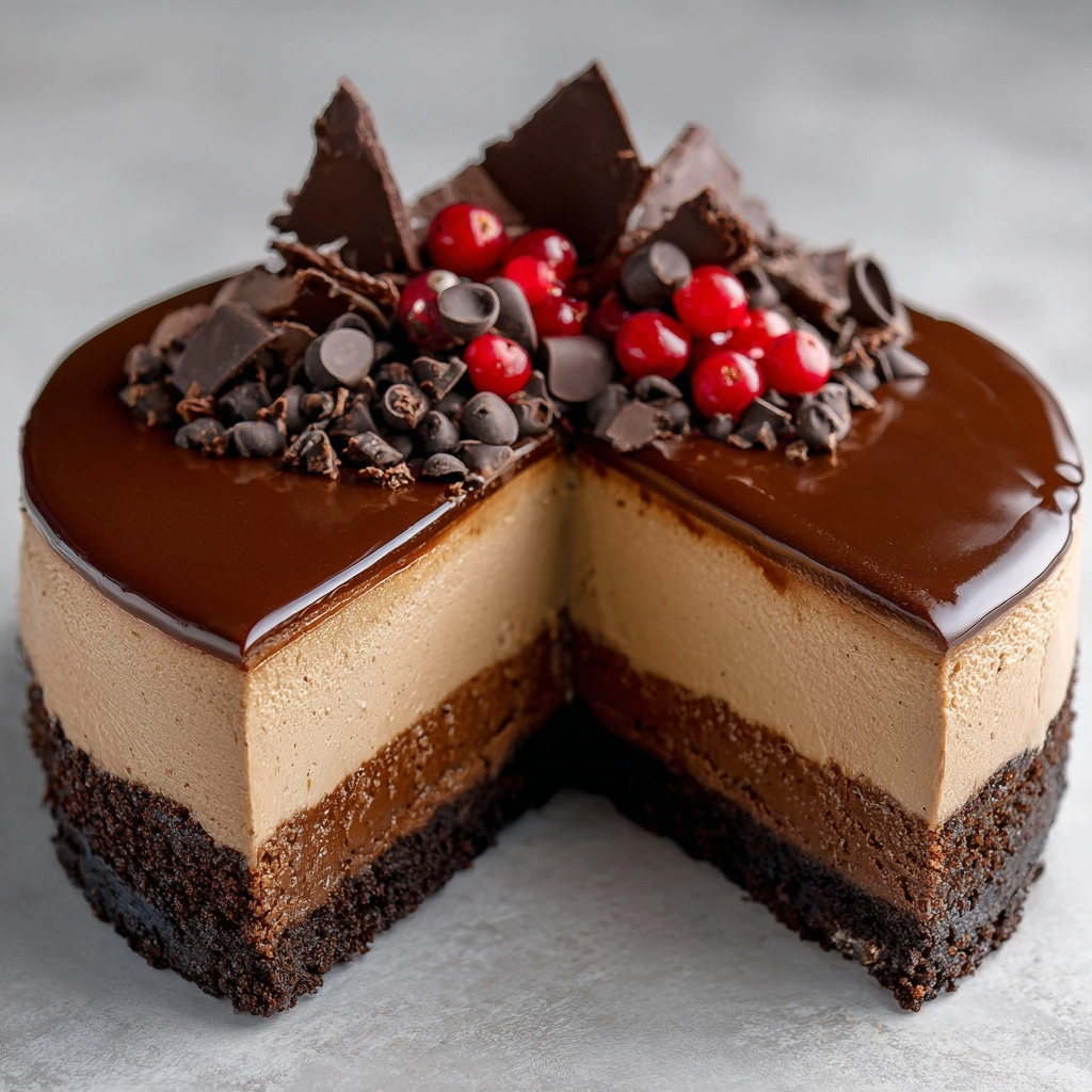 No-Bake German Chocolate Cheesecake Recipe - Recipe Image