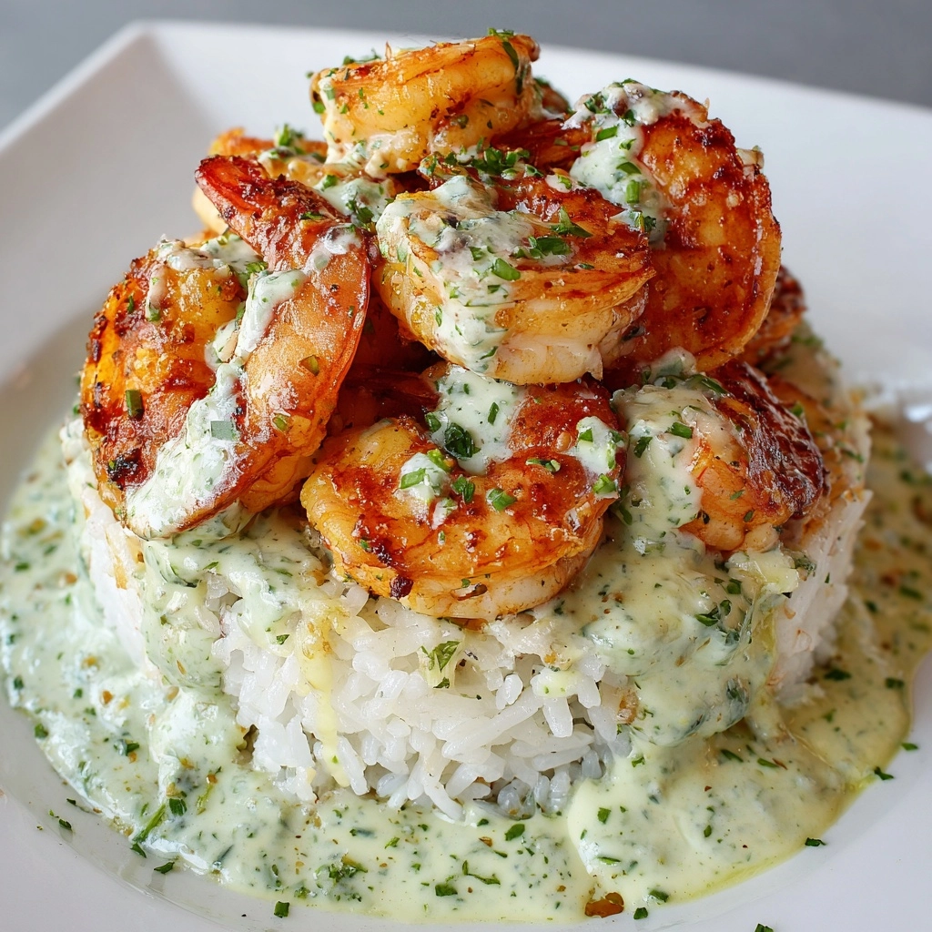 Zesty Shrimp & Avocado Rice Bowls with Cilantro Lime Sauce Recipe - Recipe Image