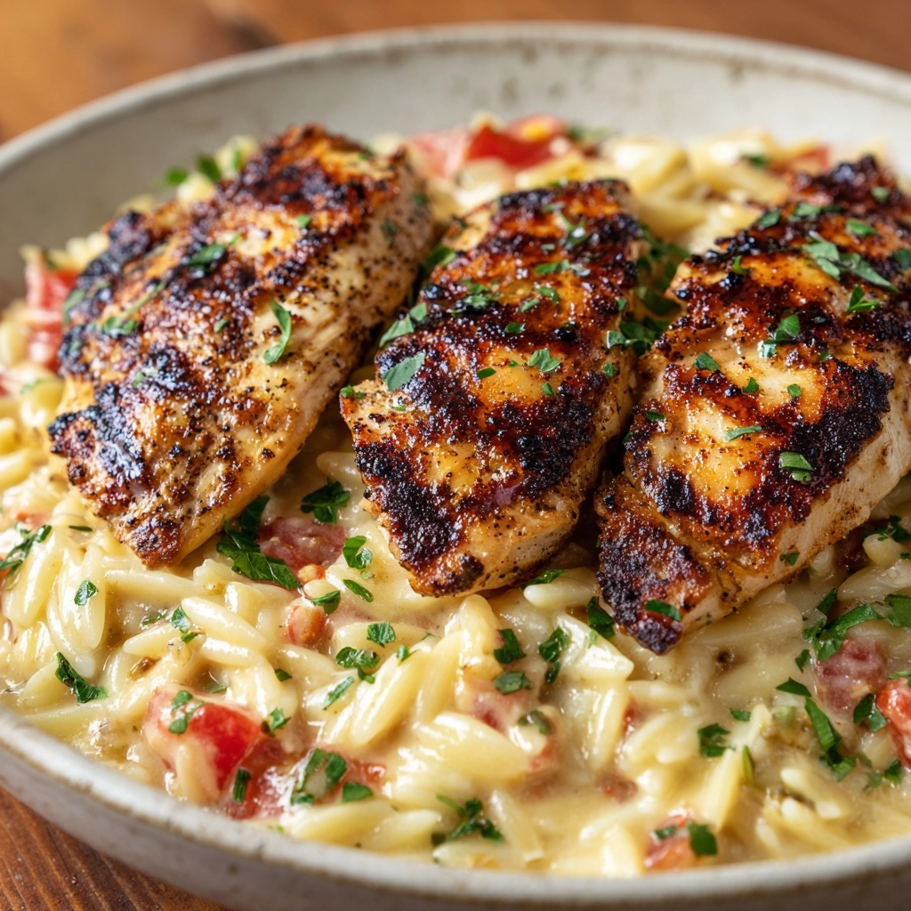 Creamy Parmesan Chicken and Orzo Recipe - Recipe Image