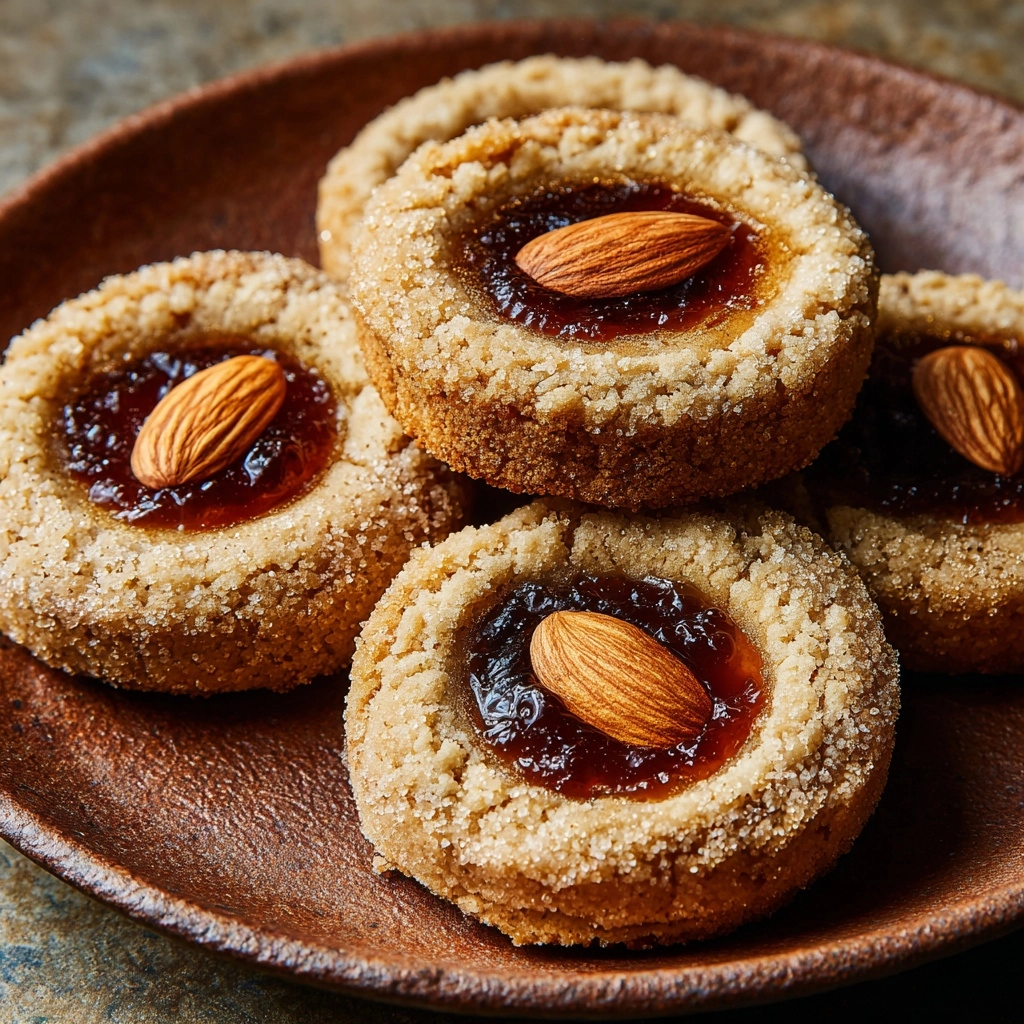 Italian Almond and Honey Thumbprint Cookies Recipe - Recipe Image