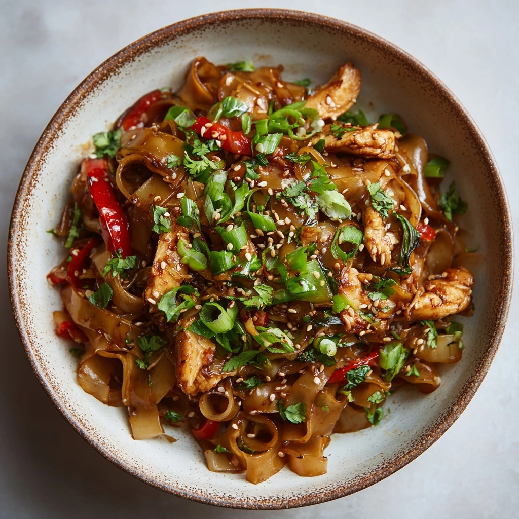 Crispy Garlic Chicken Drunken Noodles Recipe