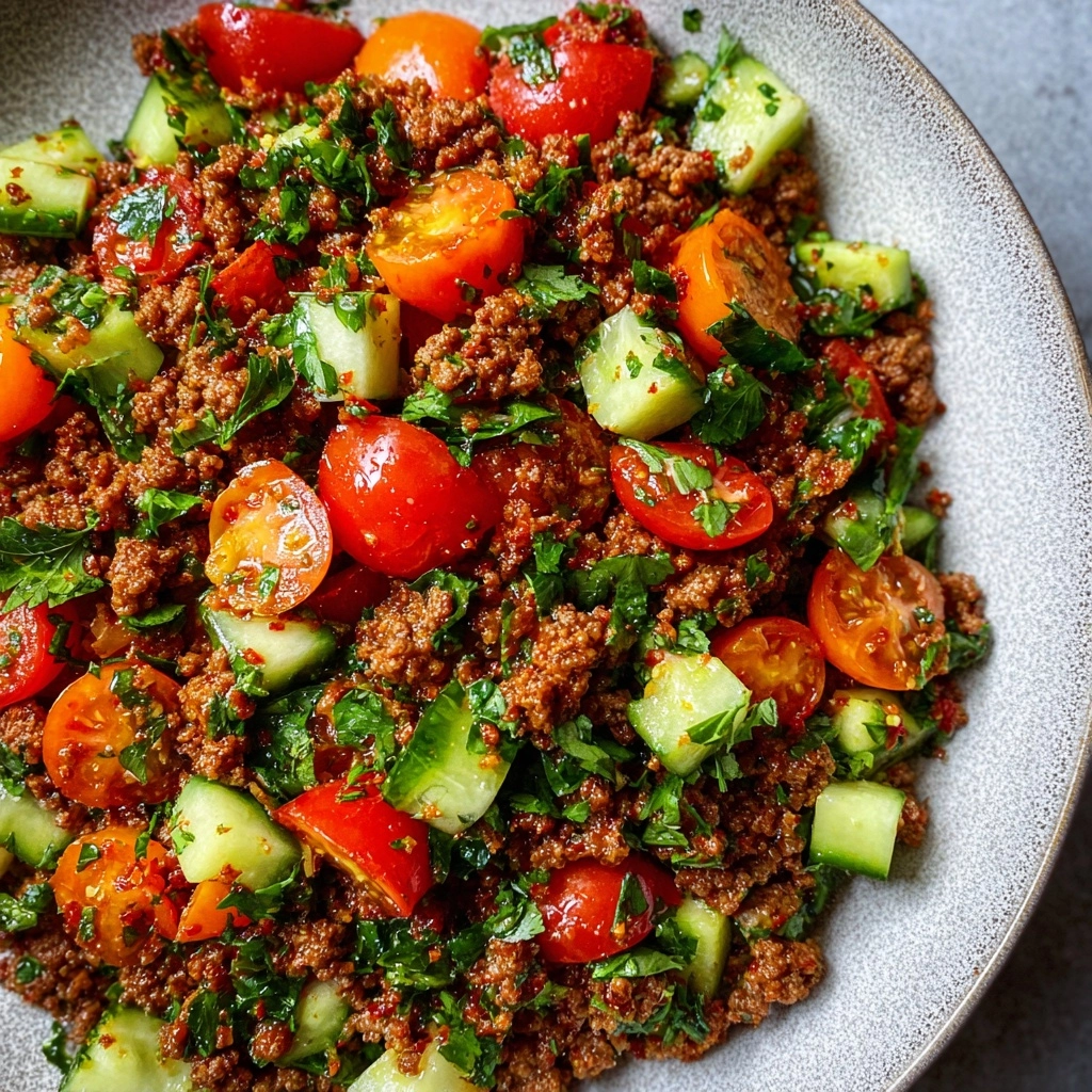 Mediterranean Ground Beef Stir Fry Recipe - Recipe Image