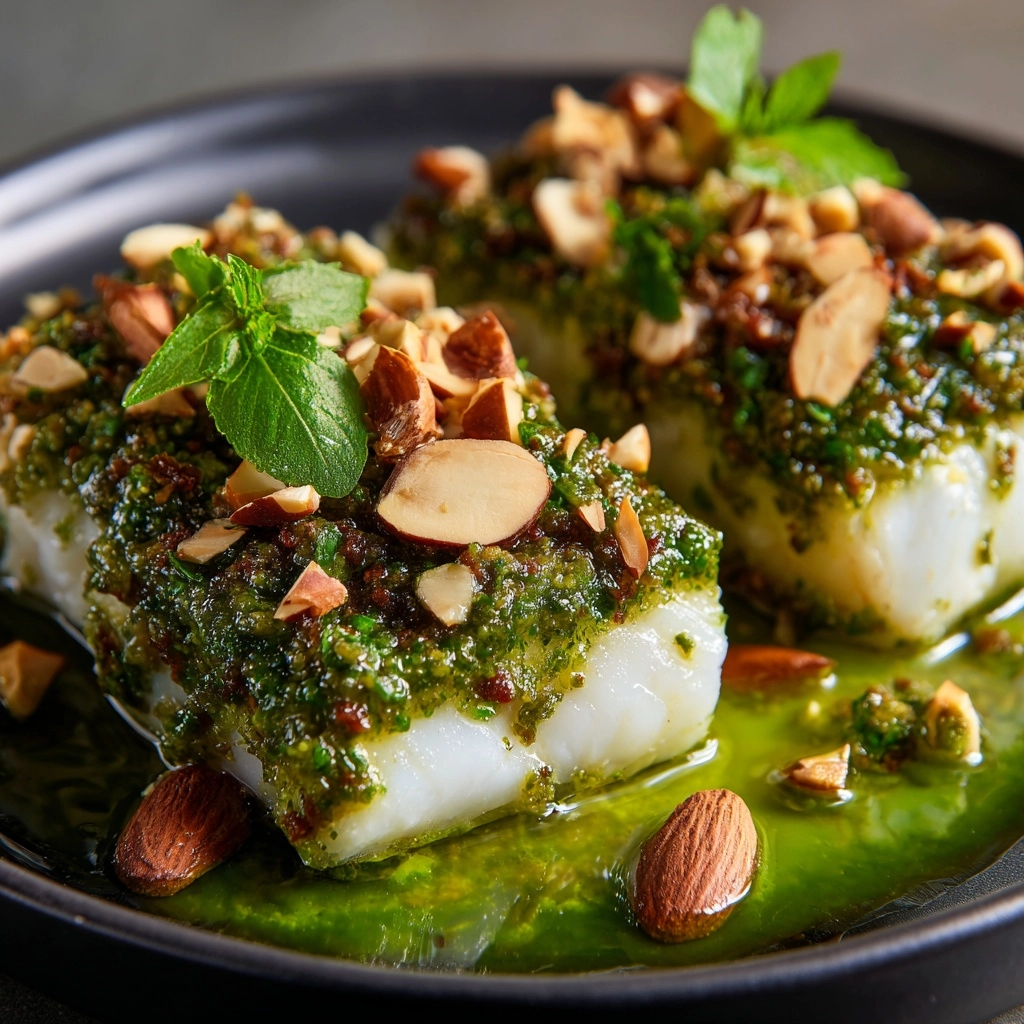 Keto Chilean Seabass with Walnut Pesto Crustacés: An Amazing Ultimate Recipe - Recipe Image