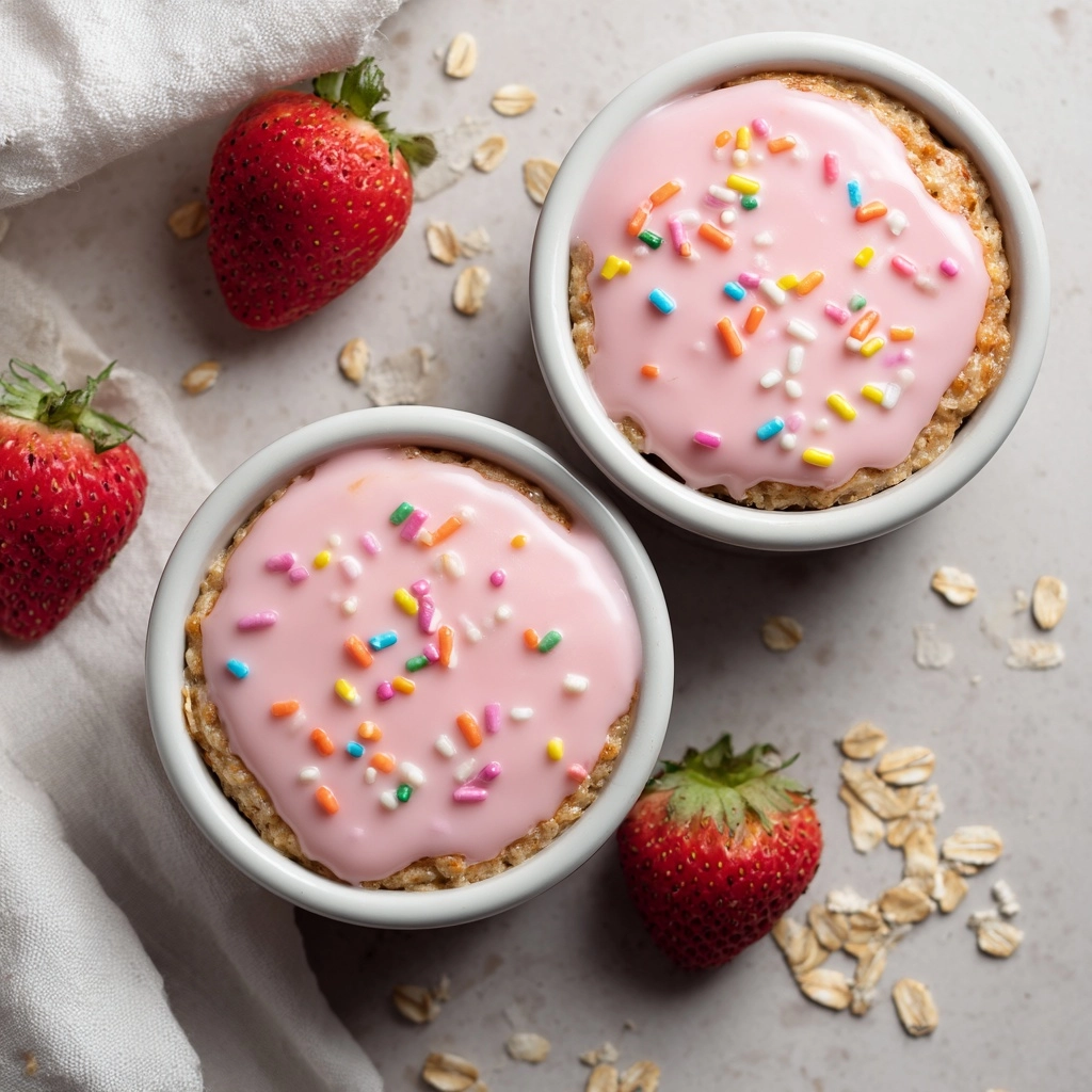 Strawberry Pop-Tart Protein Baked Oats Recipe - Recipe Image
