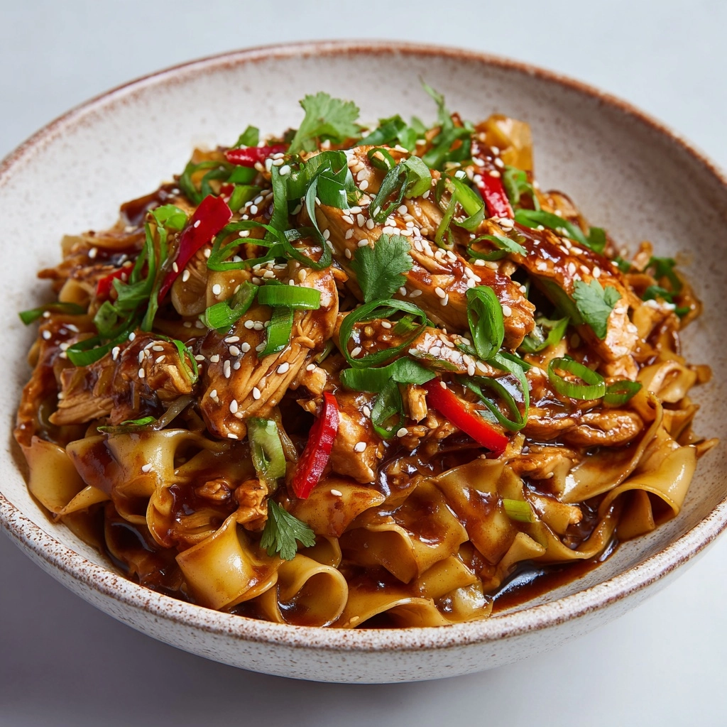 Crispy Garlic Chicken Drunken Noodles Recipe - Recipe Image