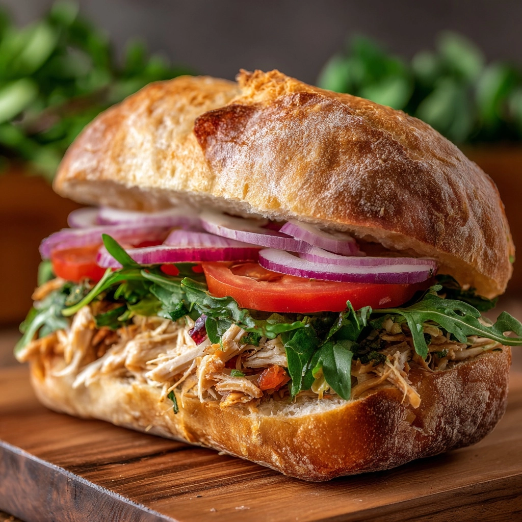 The Ultimate Focaccia Sandwich with Roast Chicken Filling Recipe - Recipe Image