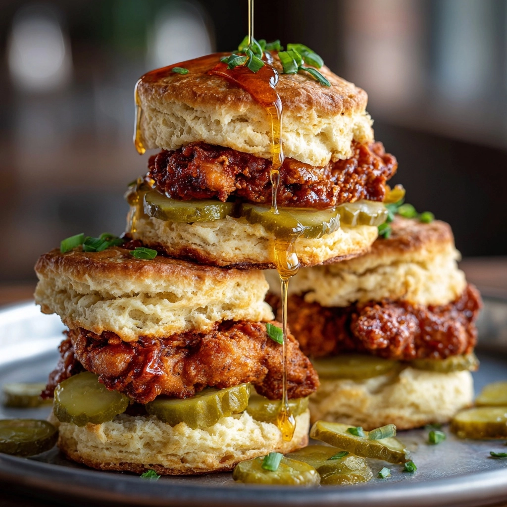 Hot Honey Chicken Biscuits Recipe - Recipe Image