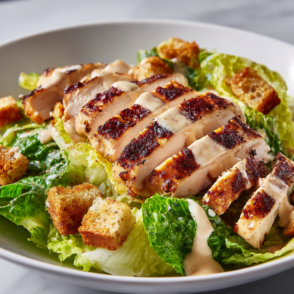 Best Chicken Caesar Salad with Homemade Croutons Recipe - Recipe Image