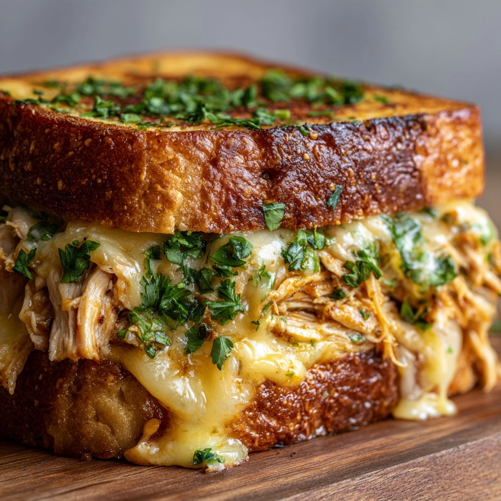 Cheesy Chicken Garlic Bread Sandwich Recipe