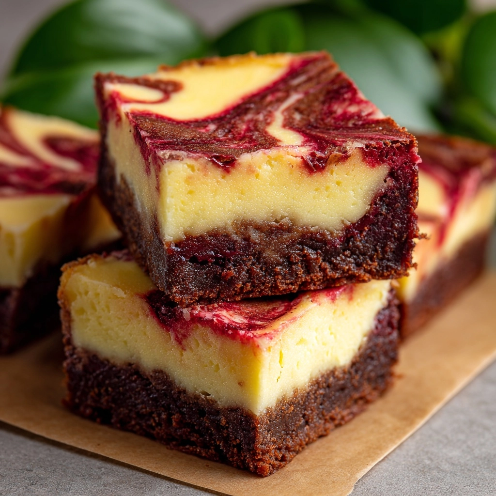 Red Velvet Brownies with Vanilla Cheesecake Swirl Recipe - Recipe Image