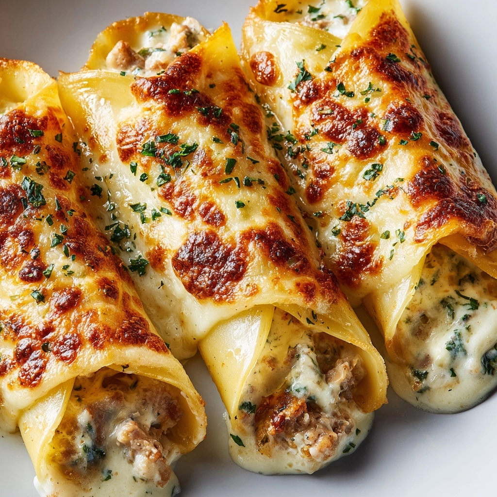 Chicken Alfredo Lasagna Rolls Recipe