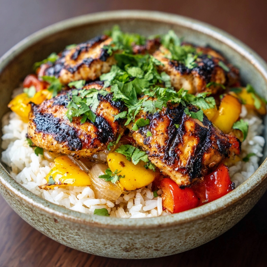 Spiced Chicken with Fragrant Rice and Colorful Vegetables Recipe