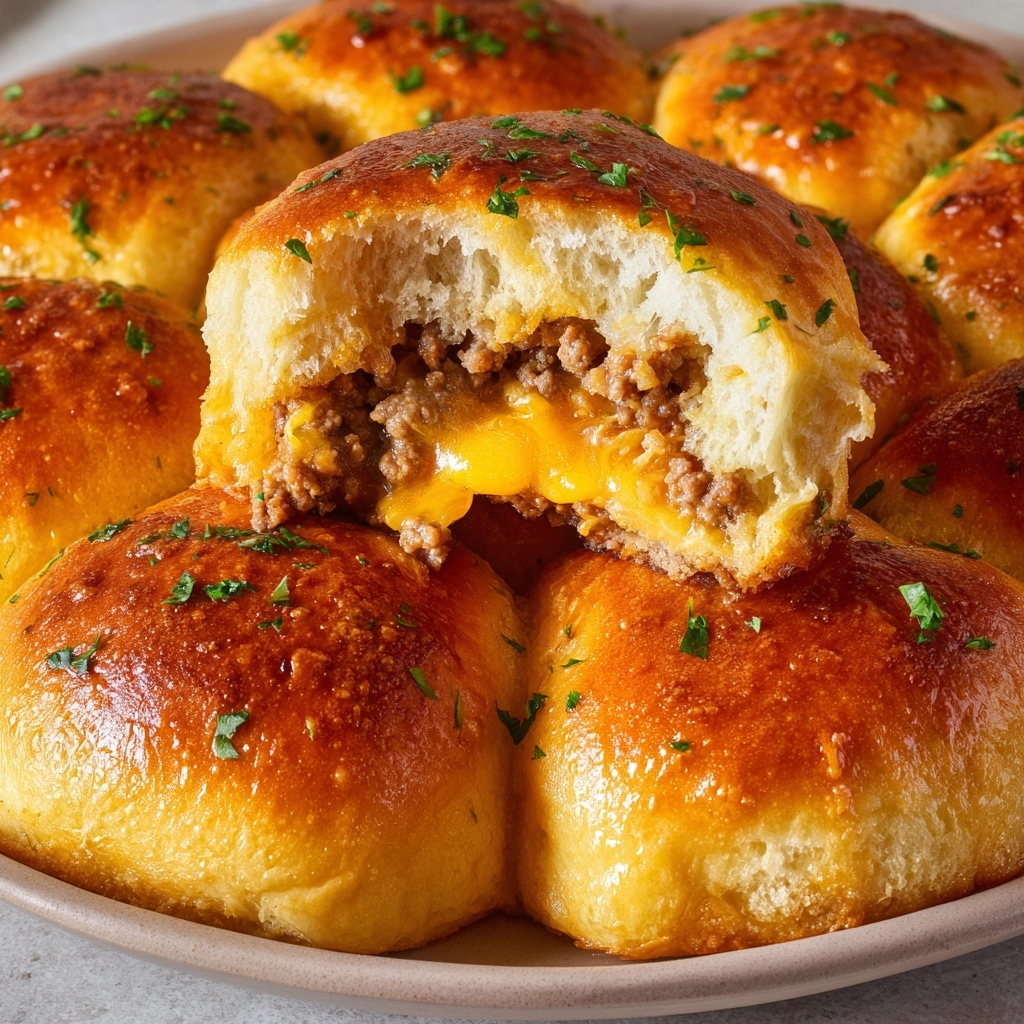 Garlic Parmesan Cheeseburger Bombs Recipe - Recipe Image