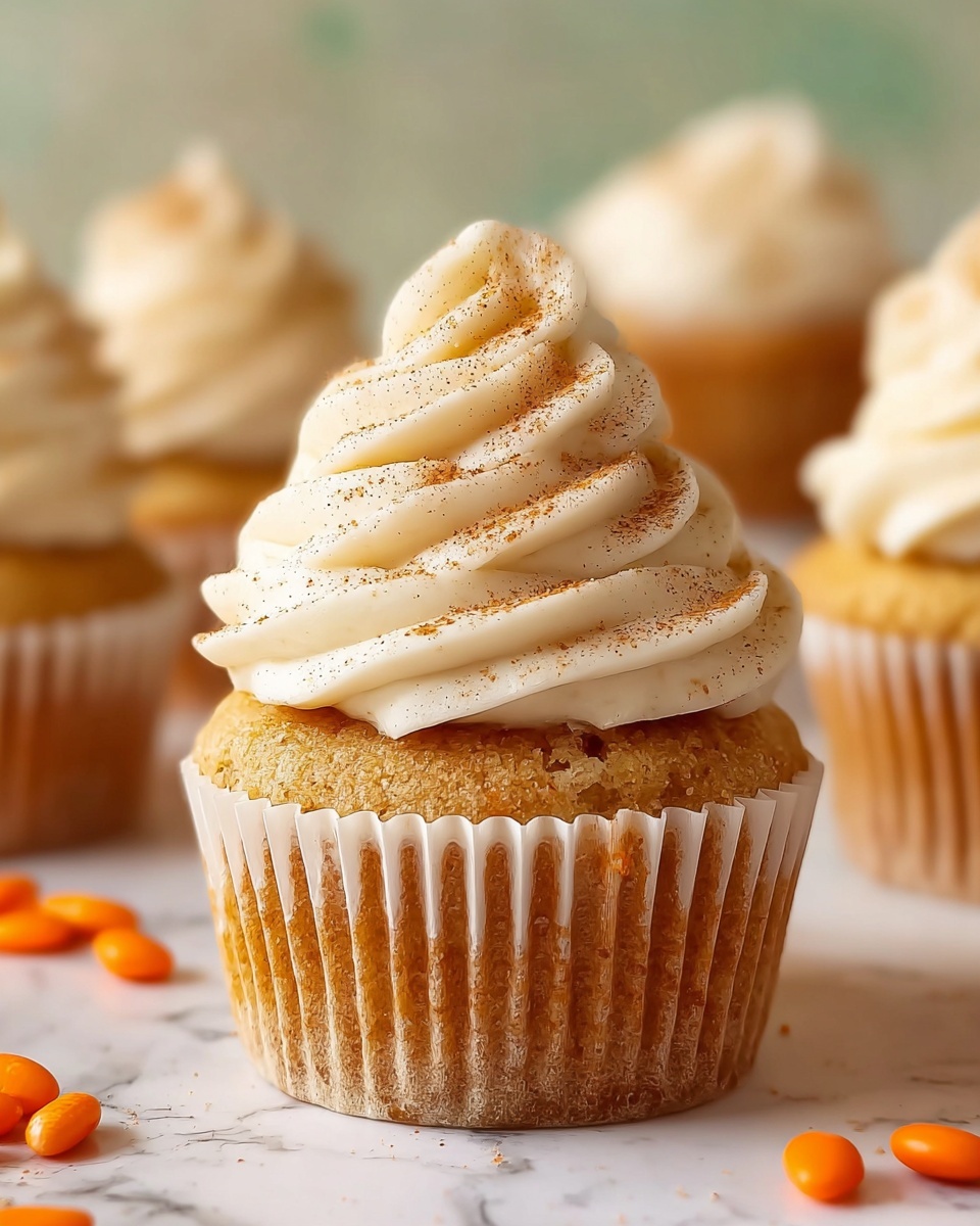 Pumpkin Cupcakes with Cinnamon Cream Cheese Frosting Recipe - Recipe Image