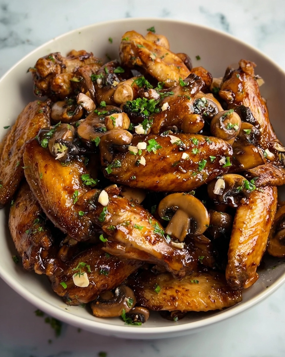 Chicken Wings with Mushrooms Recipe - Recipe Image