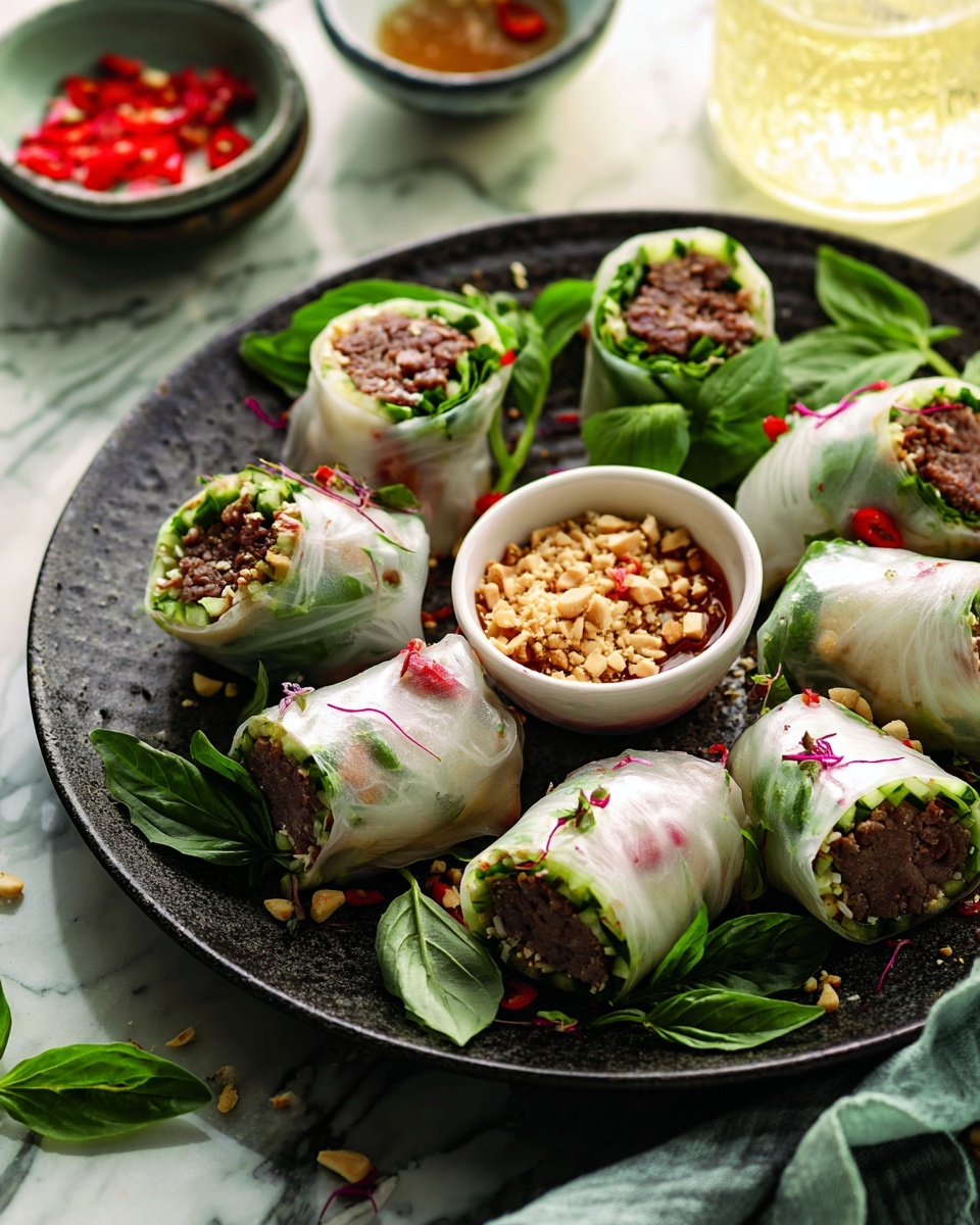Thai Basil Beef Rolls Recipe - Recipe Image