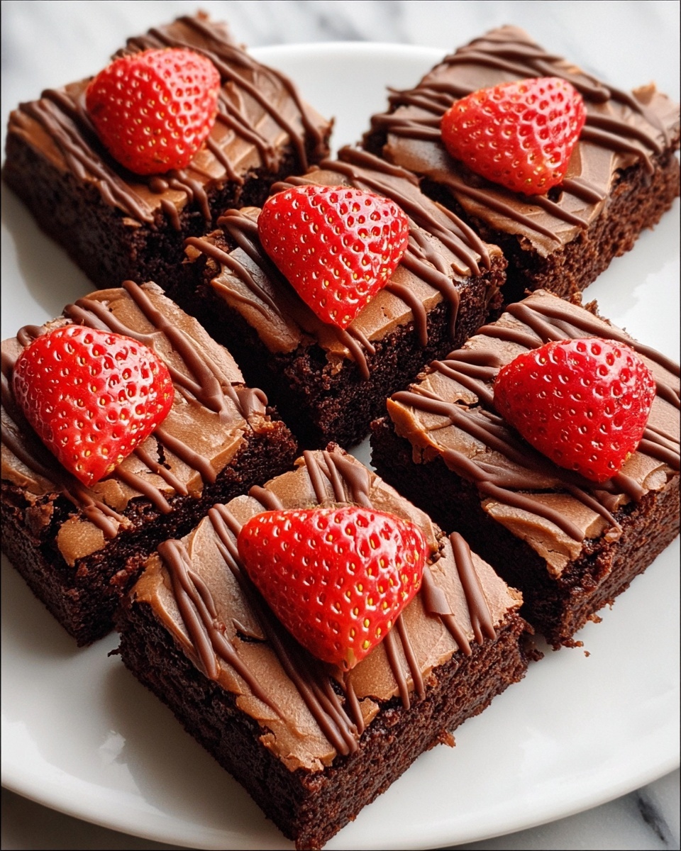 Chocolate-Covered Strawberry Brownies Recipe - Recipe Image