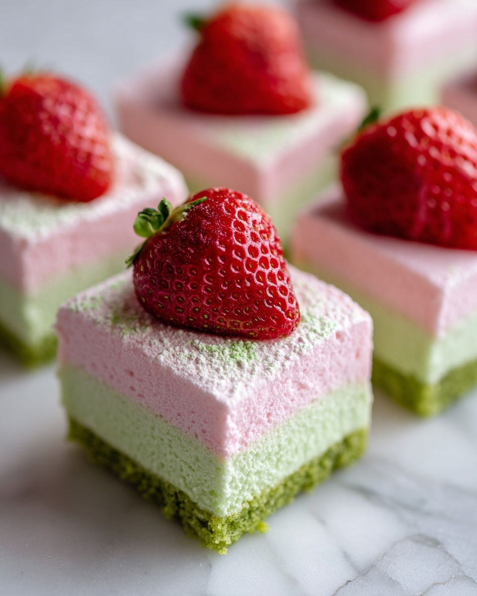 Matcha Strawberry Cream Bars Recipe - Recipe Image