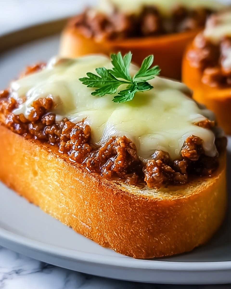 Cheesy Sloppy Joe Toast Recipe - Recipe Image