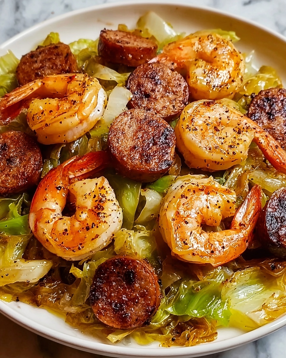 Fried Cabbage with Shrimp & Sausage Recipe - Recipe Image