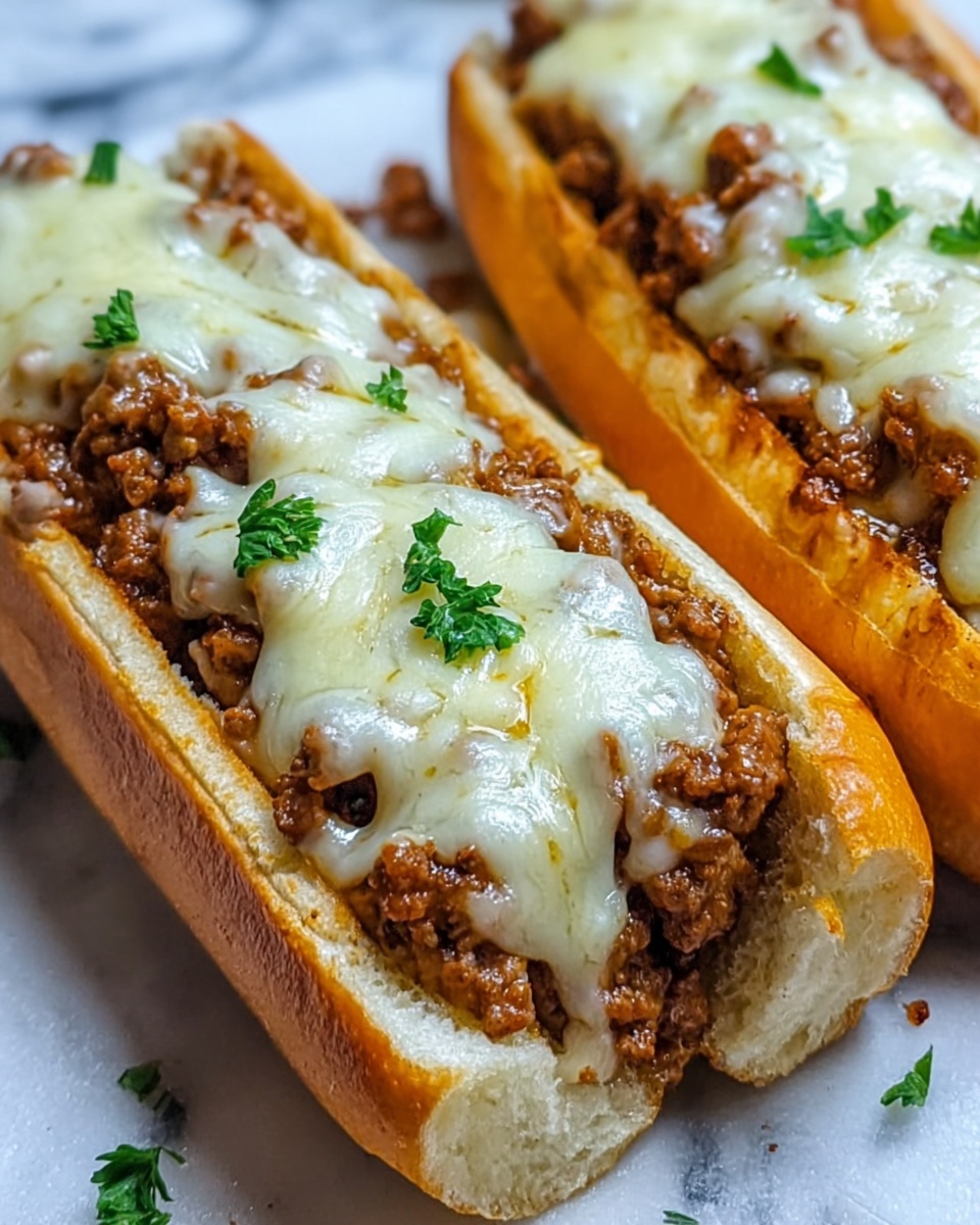 Cheesy Garlic Bread Sloppy Joes Recipe - Recipe Image