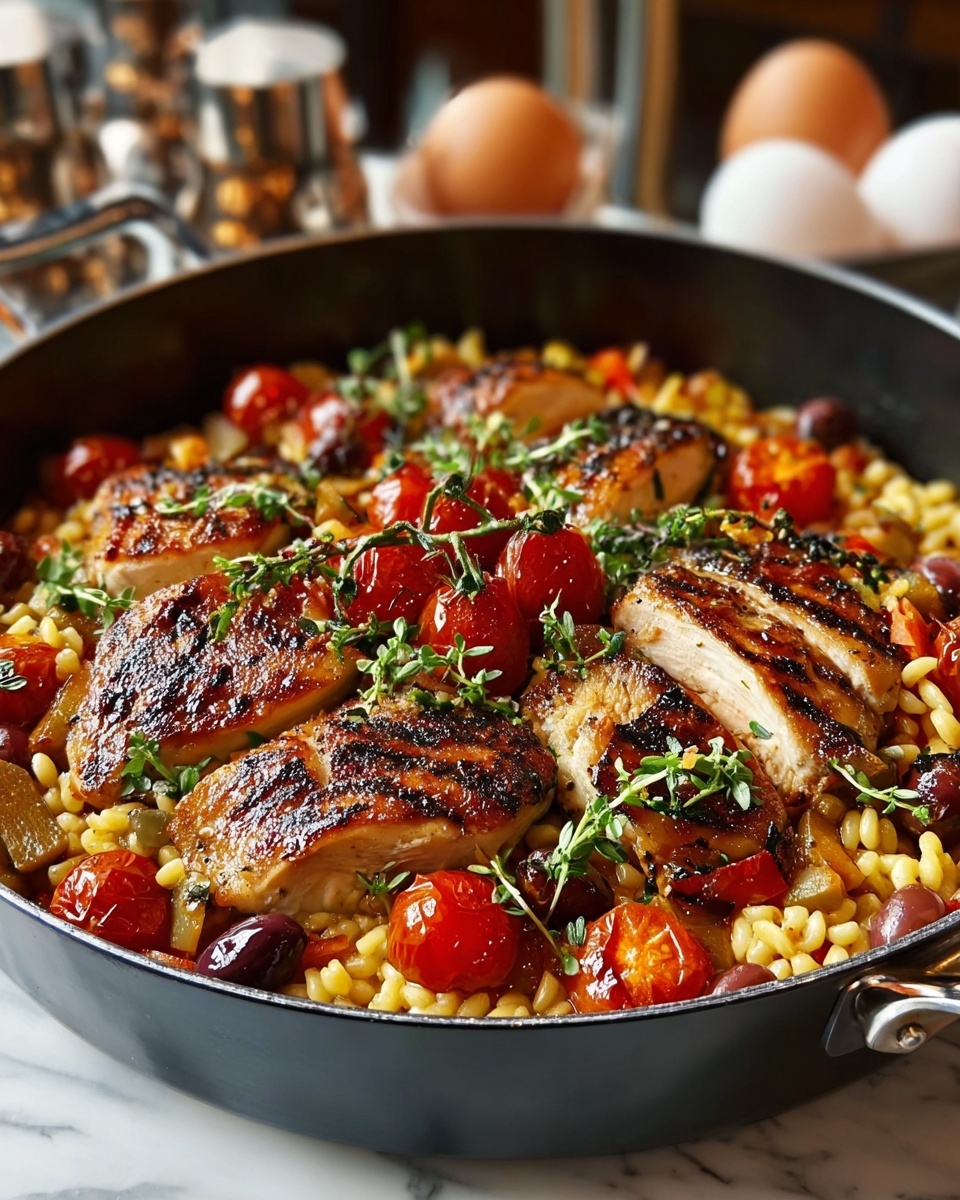 Delicious Mediterranean Chicken with Orzo Recipe - Recipe Image