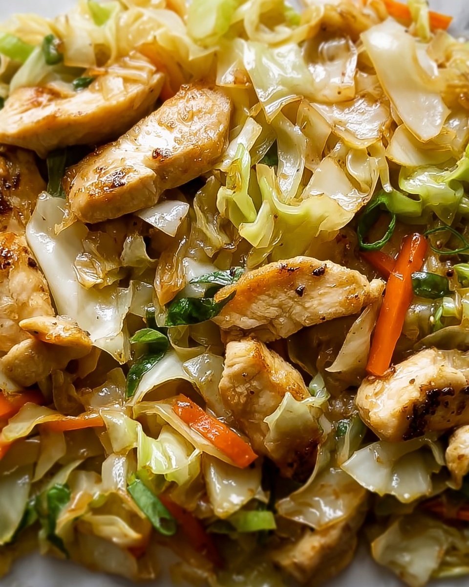 Cabbage Sautéed with Chicken Recipe - Recipe Image