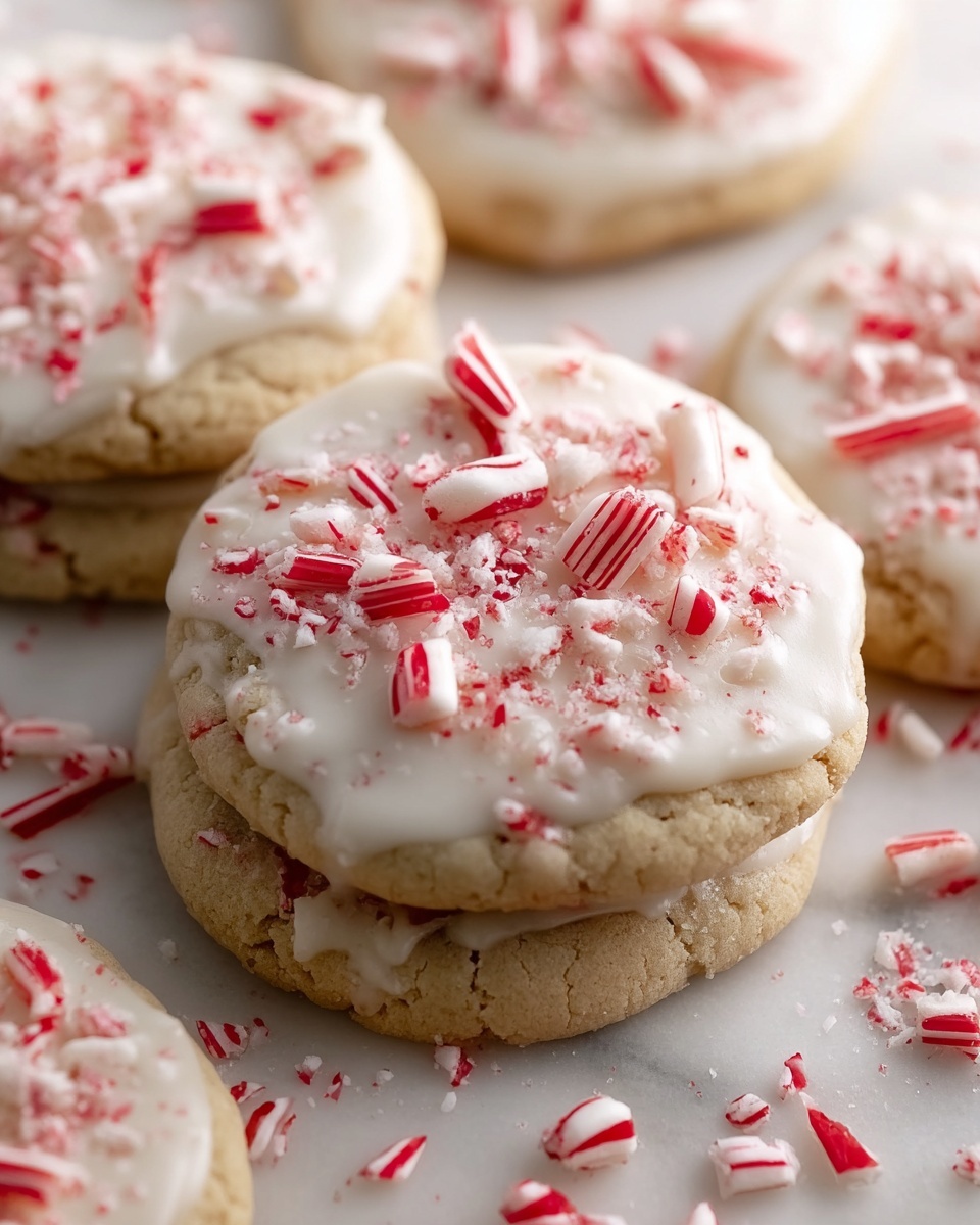 White Chocolate Dipped Peppermint Sugar Cookies Recipe - Recipe Image