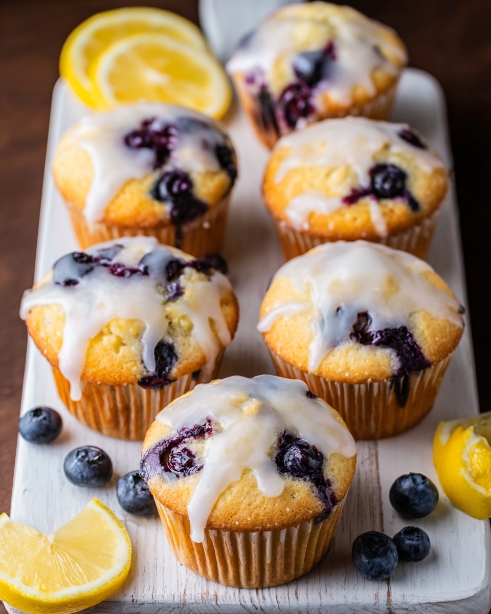 Blueberry Muffins with Lemon Glaze Recipe - Recipe Image