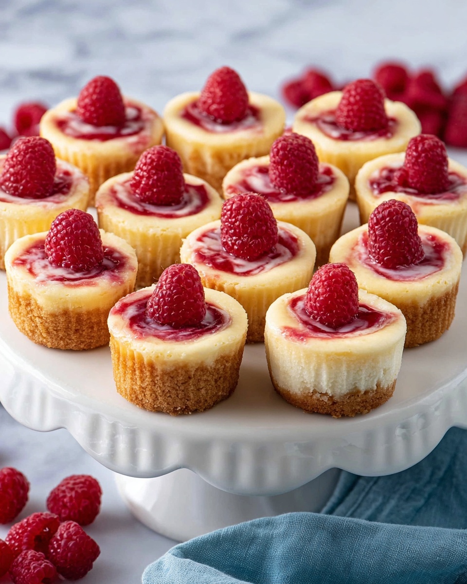 Lemon Mini Cheesecakes with Berry Swirl Recipe - Recipe Image