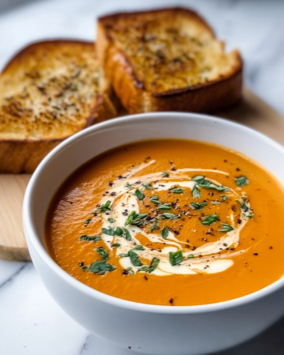 Creamy Tomato Soup with Grilled Cheese Sandwich Recipe - Recipe Image