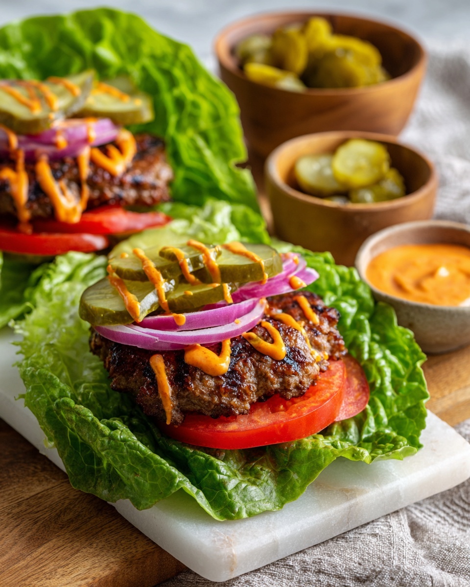 Low Carb Burger Lettuce Wraps Recipe - Recipe Image