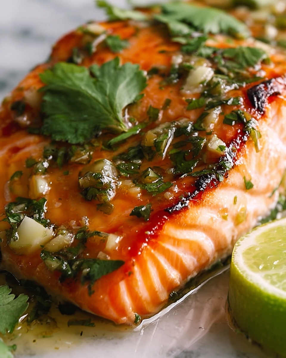 Cilantro Lime Honey Garlic Salmon Baked in Foil Recipe - Recipe Image