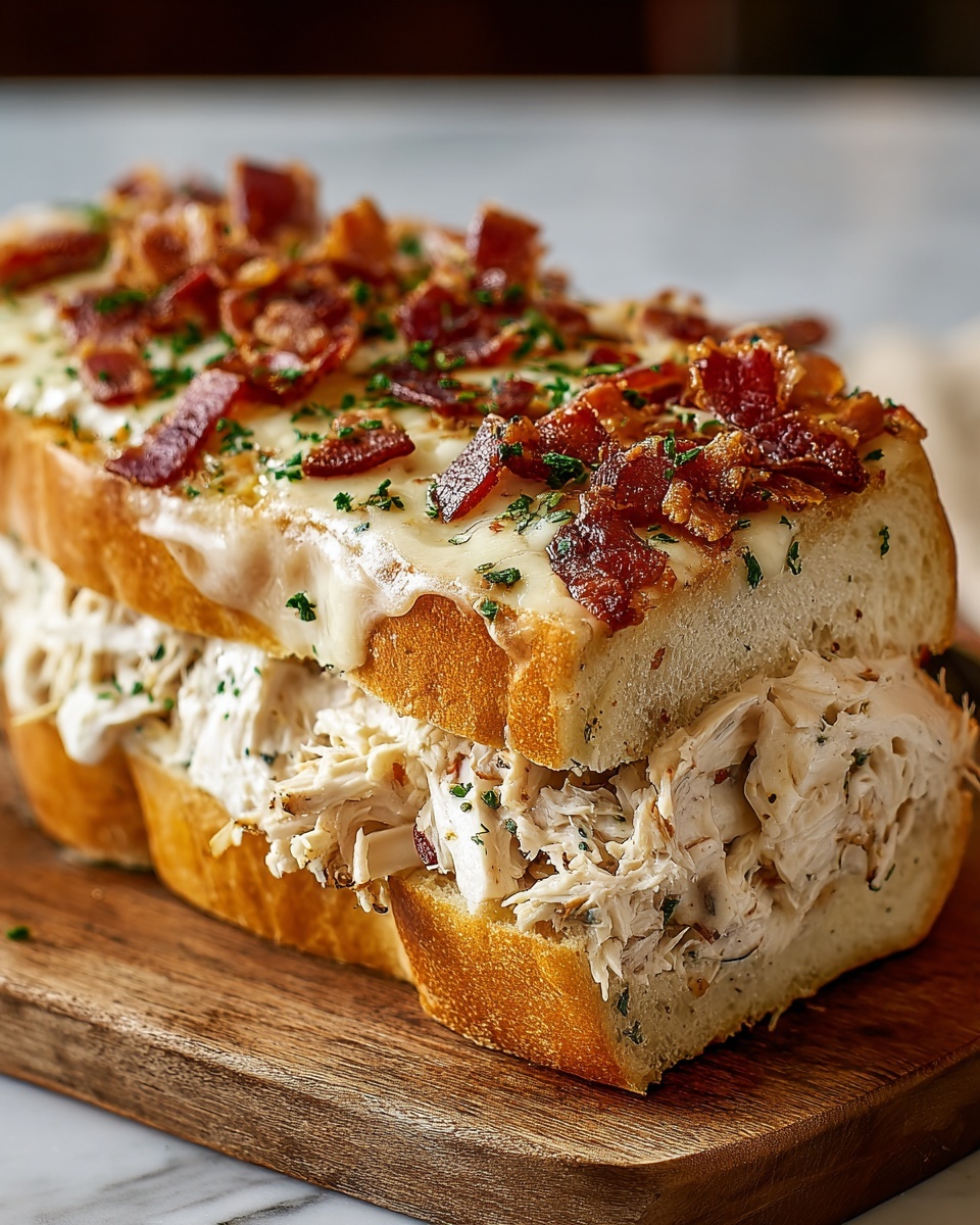 Chicken Bacon Ranch Stuffed Bread Recipe - Recipe Image