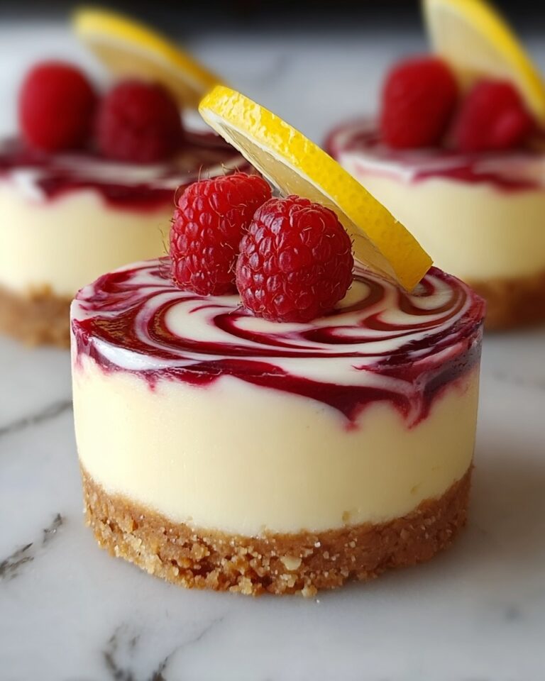 No Bake Raspberry Lemon Swirl Cheesecake Recipe