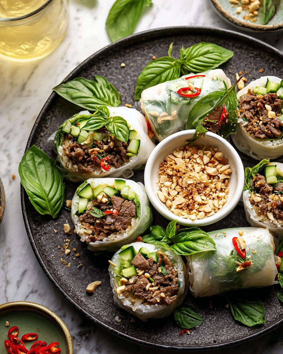 Thai Basil Beef Rolls Recipe - Recipe Image
