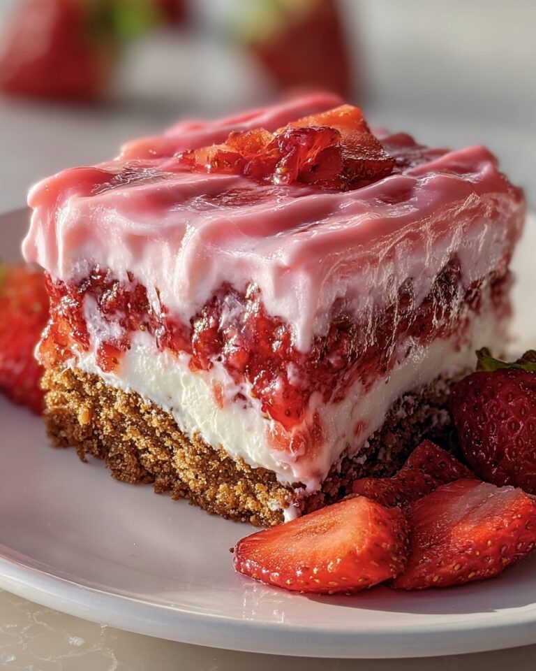 Strawberry Honeybun Cake with Strawberry Cream Icing Recipe