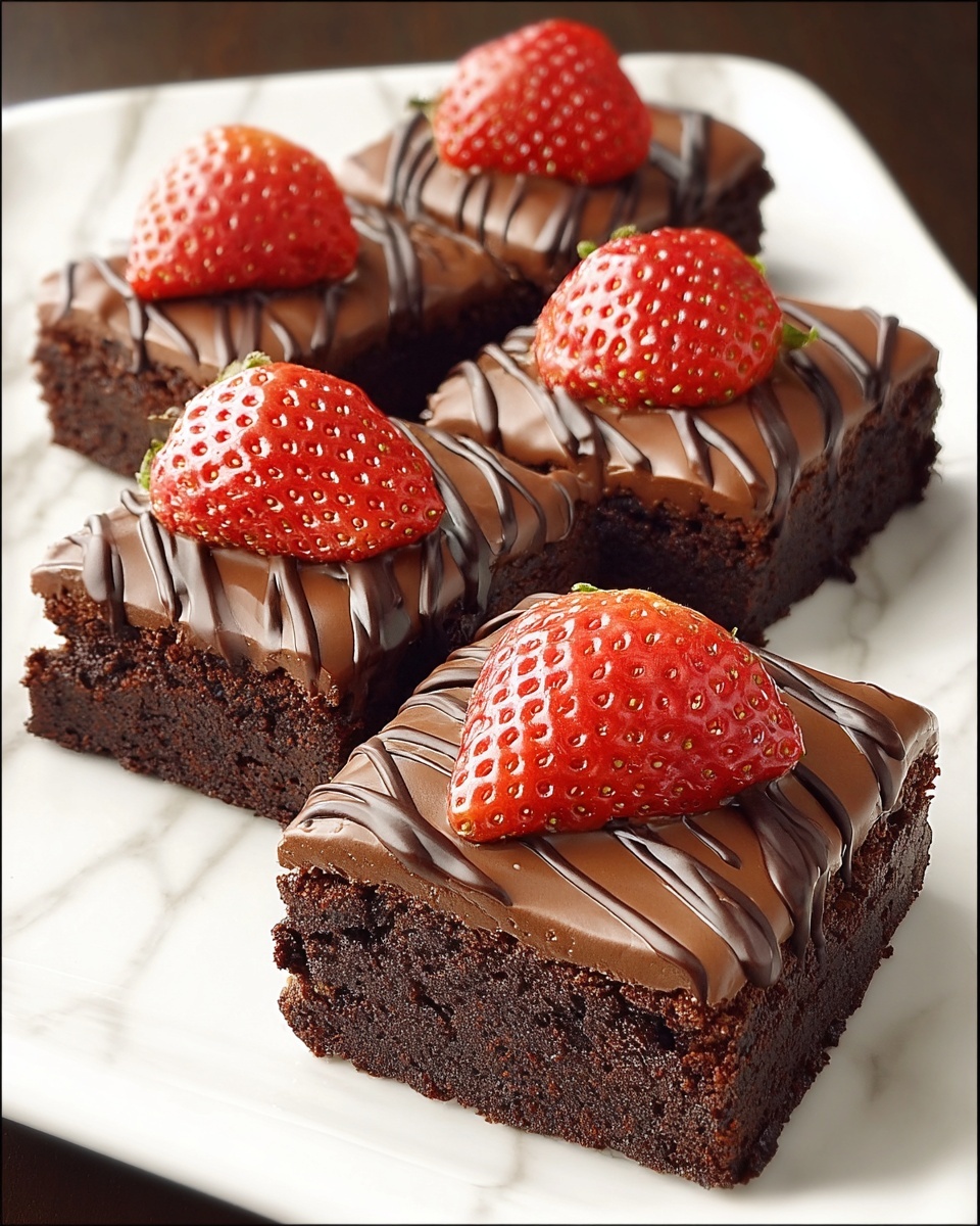 Chocolate-Covered Strawberry Brownies Recipe - Recipe Image