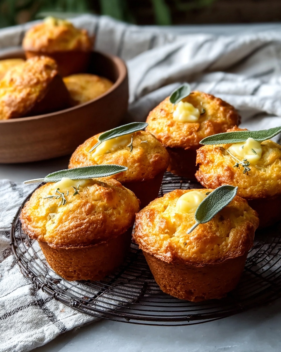 Cheddar Apple Cornbread Muffins with Maple Sage Butter Recipe - Recipe Image