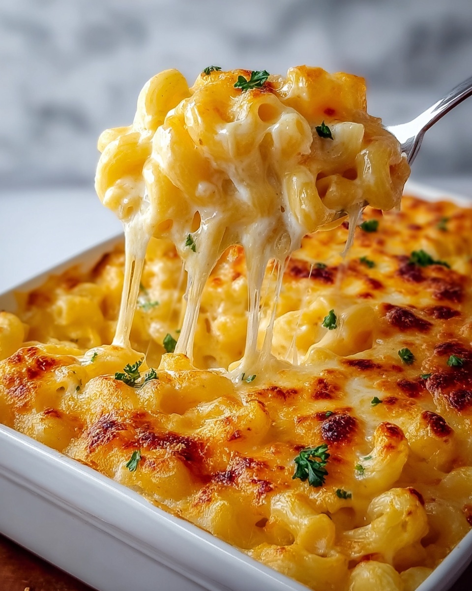 Three-Cheese Baked Macaroni Recipe - Recipe Image