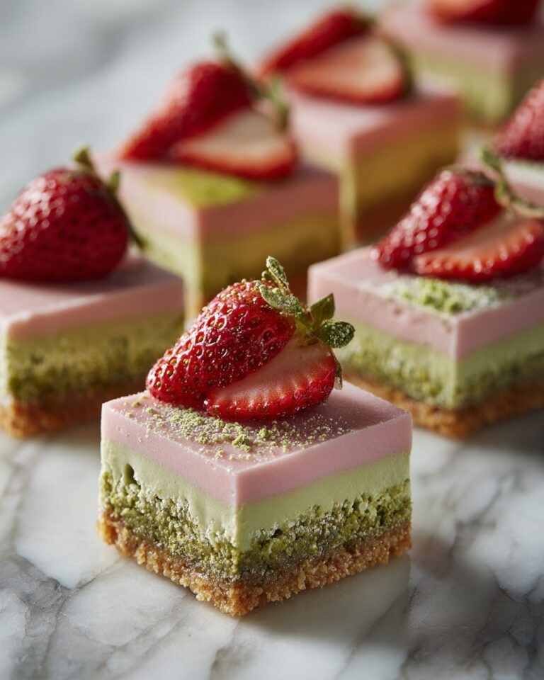 Matcha Strawberry Cream Bars Recipe