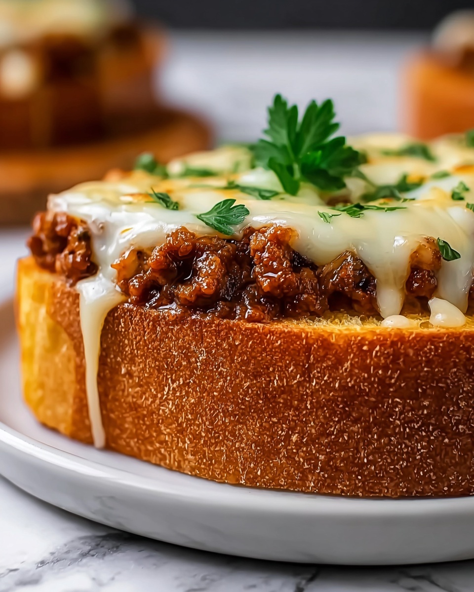 Cheesy Sloppy Joe Toast Recipe - Recipe Image