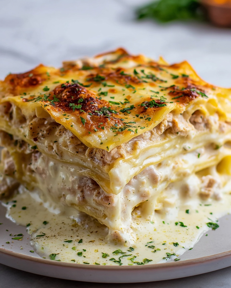 Creamy Chicken Lasagna with White Sauce Recipe - Recipe Image
