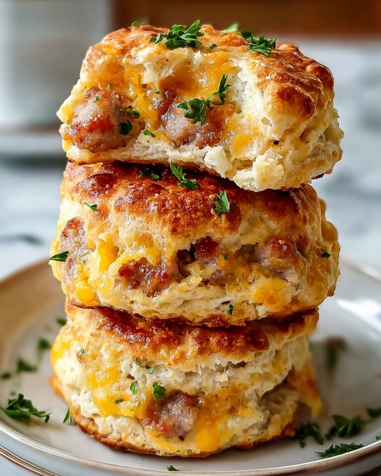 Fluffy Beef Sausage Cheese Butter Swim Biscuits Recipe