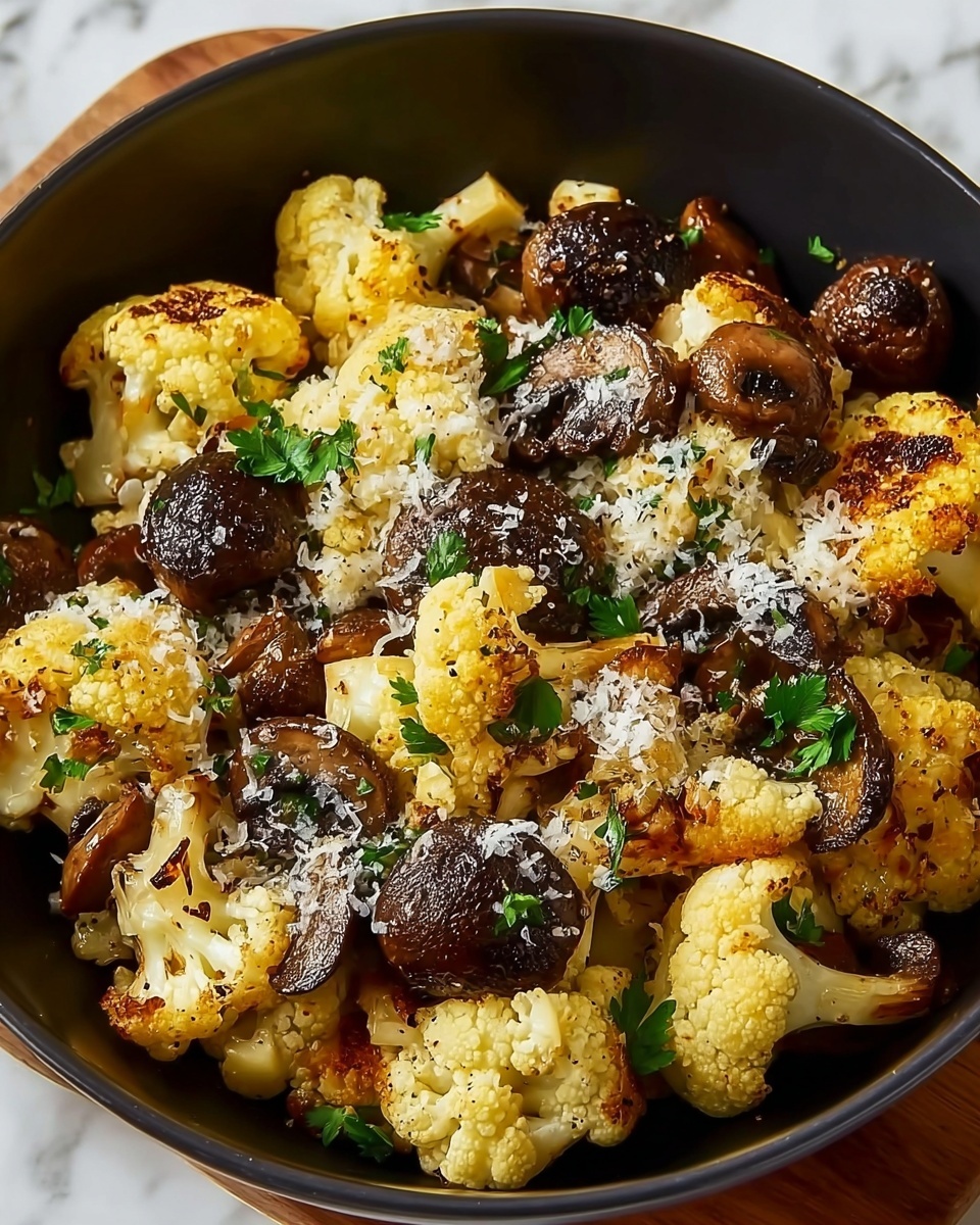 Garlic Cauliflower Mushroom Skillet Recipe - Recipe Image