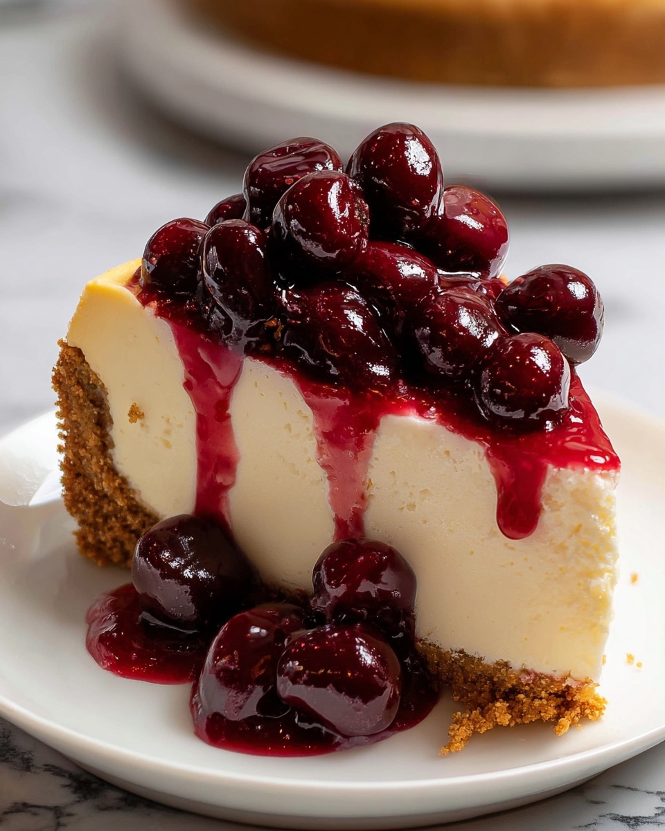 Classic New York Cheesecake with Cherry Pie Filling Recipe - Recipe Image