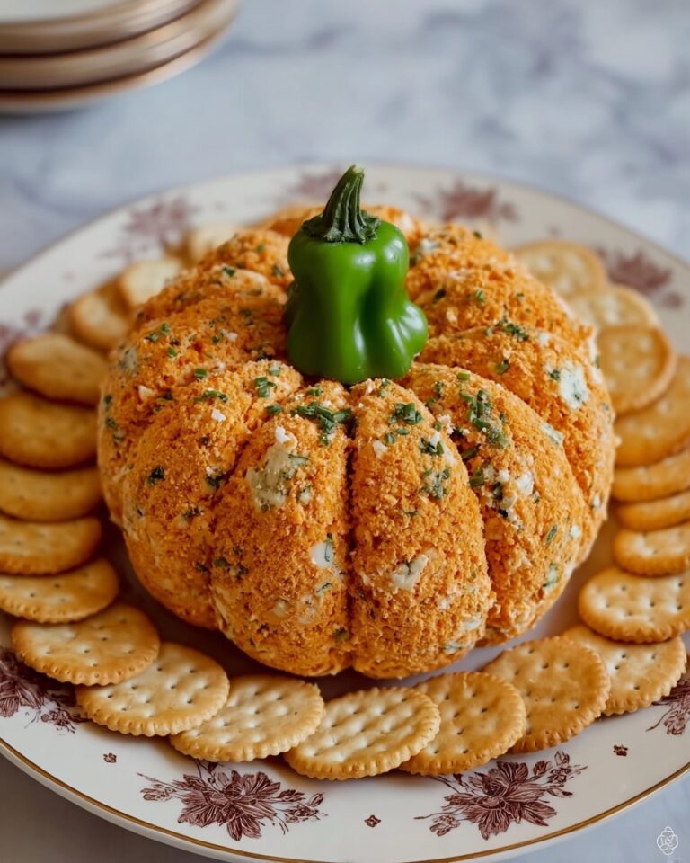 Pumpkin-Shaped Spicy Ranch Cheeseball Recipe