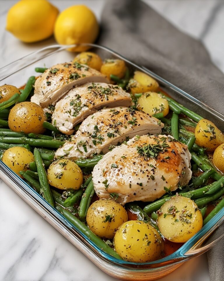 One-Pan Garlic Herb Chicken with Potatoes & Green Beans Recipe