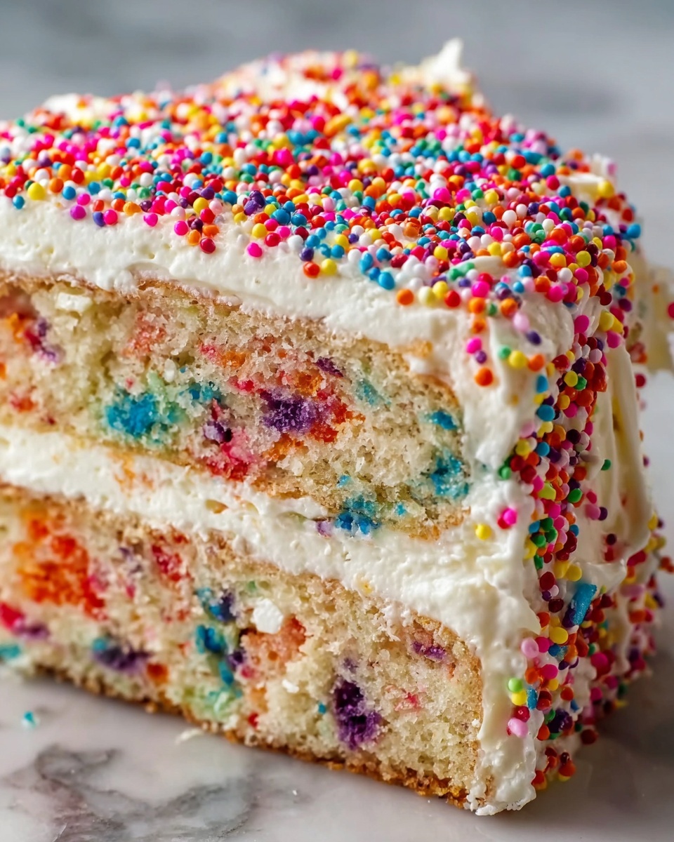 Funfetti Flag Cake with Whipped Cream and Fresh Berries Recipe - Recipe Image