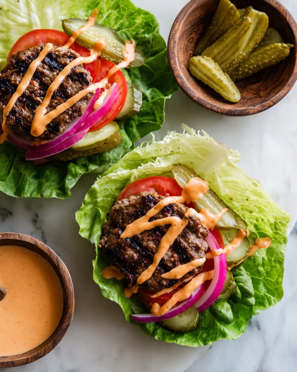 Low Carb Burger Lettuce Wraps Recipe - Recipe Image